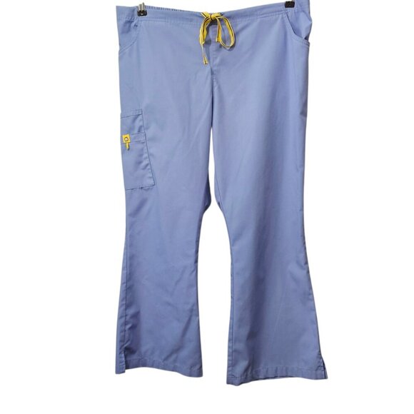Wonderwink Origins Flare Leg Cargo Blue Scrub Pant - Picture 2 of 7